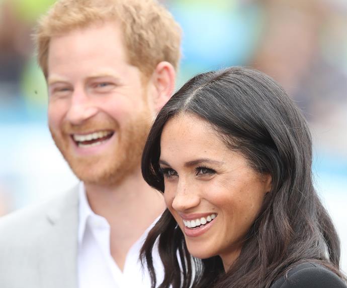 harry and meghan laughing 