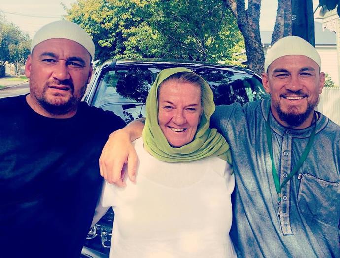 Sonny Bill with his brother, John, and his mother Lee after she converted to Islam. *Source: Instagram/sonnybillwilliams*