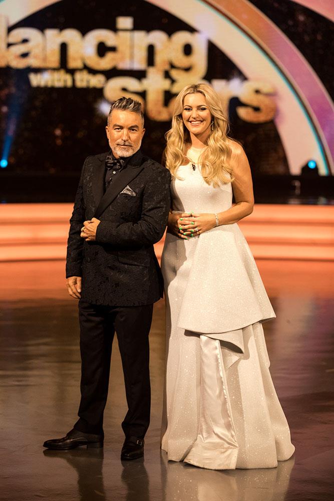 Sharyn with her co-host on *Dancing With The Stars*, Dai Henwood. *(Image: Supplied)*
