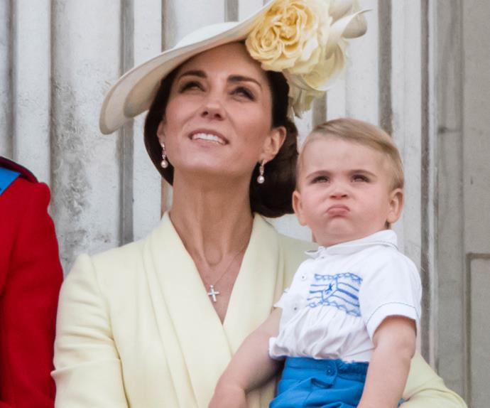 kate middleton and prince louis trooping the colour