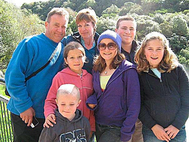 Craig and Jenny's first blended family holiday together in 2008. Clockwise from top left - Louis, Katie, Hannah, Josephine and Iain.