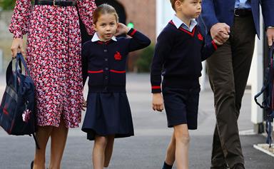 See Princess Charlotte looking cute as a button as she heads to her first day of school