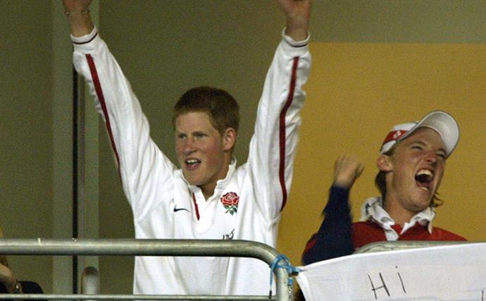 prince harry cheering rugby