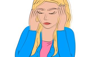 Girl with headache illustration