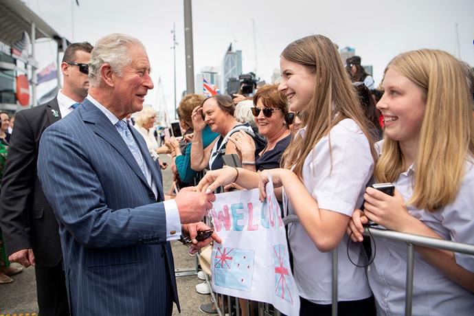 Prince Charles and Duchess Camilla undertook a public walkabout in Auckland one Tuesday. *(Image: Getty)*