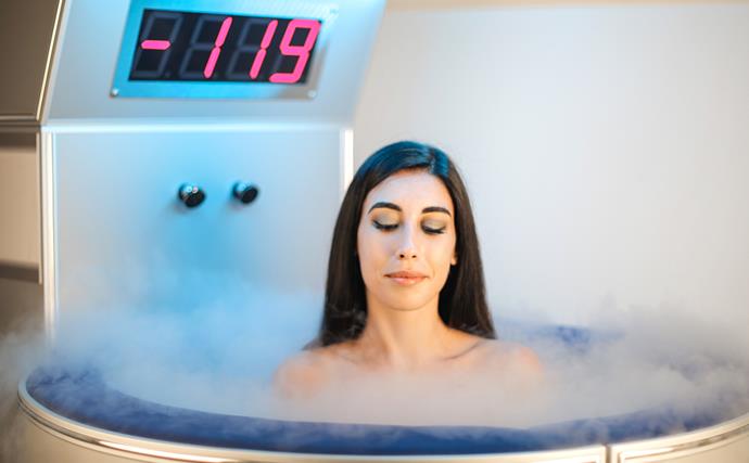Woman having cryotherapy