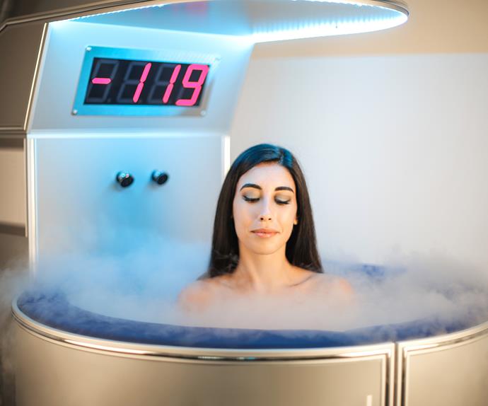 Woman having cryotherapy