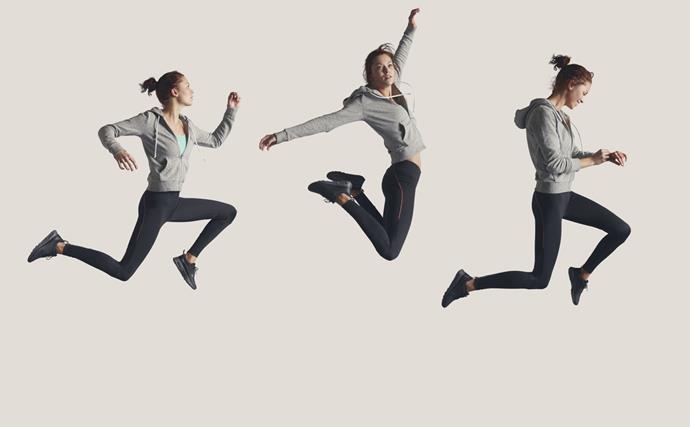 Woman jumping in air cardio
