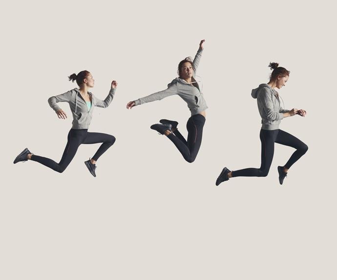 Woman jumping in air cardio