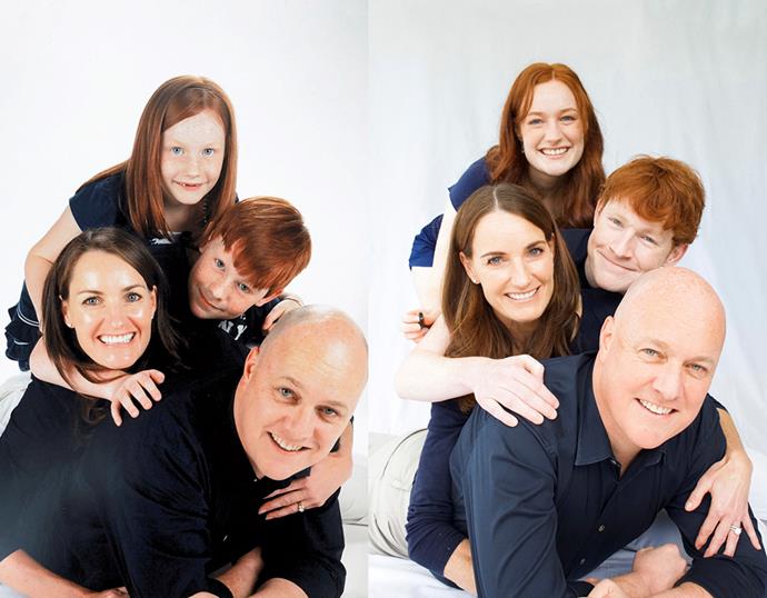 All grown up! The Luxons recreated family pics during lockdown.