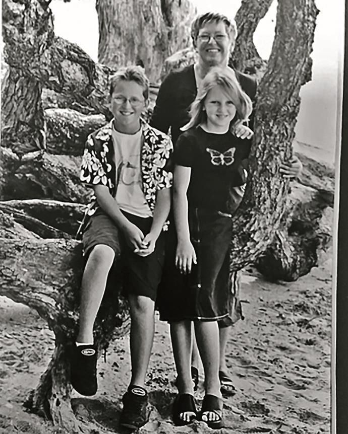 Single mum Diane with Matt and his sister Eleanor.