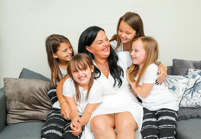 Sharon with her granddaughters (clockwise from bottom left) Jasmine, Gabrielle, Isabella and Georgia.