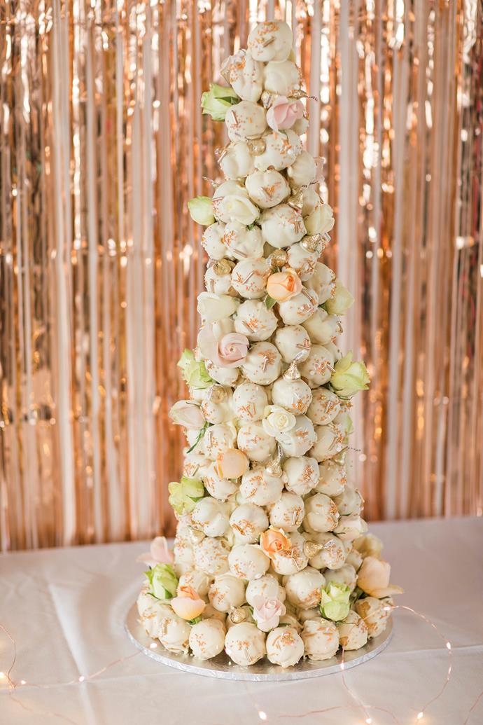 Yvette chose a vanilla-filled croquembouche tower to honour her late gran, who lived in France.