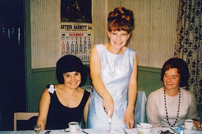 Celebrating sister Jill's 21st with their mum in 1965