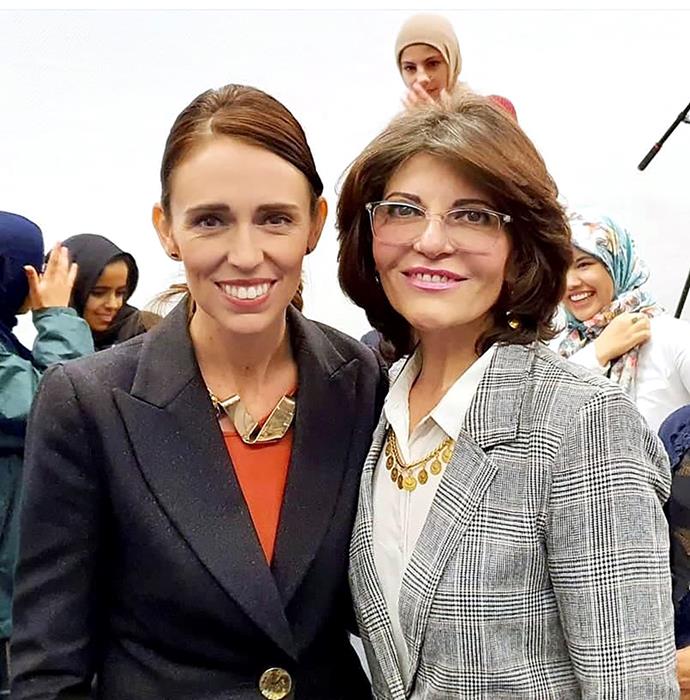 Meeting PM Jacinda Ardern at a gathering for families of the mosque victims in 2020