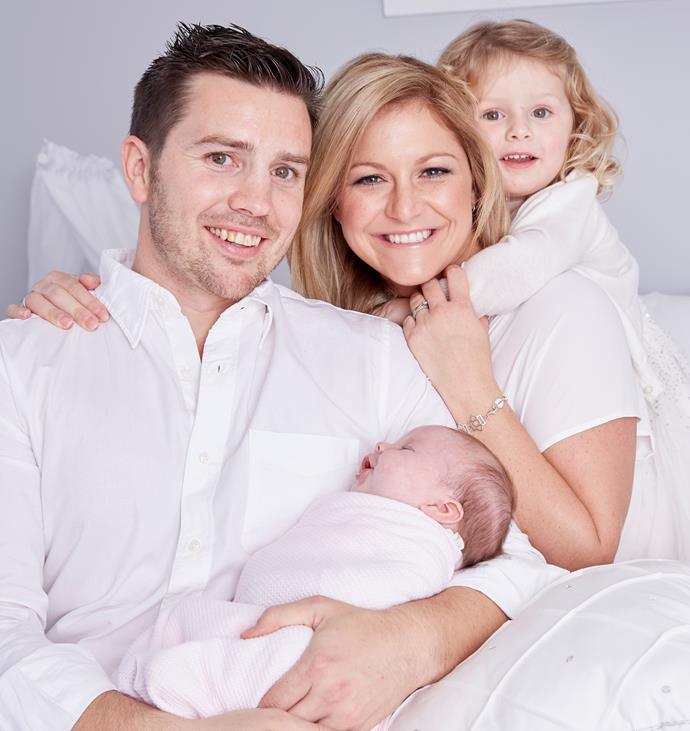Toni and her precious family - husband Matt, little Mackenzie and big sister Juliette.