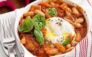 Italian style homemade baked beans