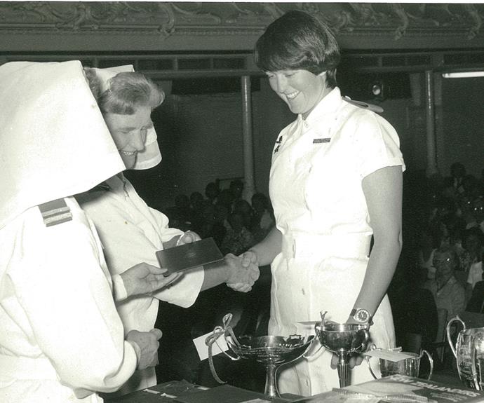 Aged 21, at her nursing graduation at Auckland Hospital in 1976.