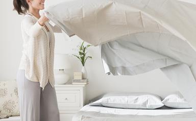 The quickest way to change a duvet cover