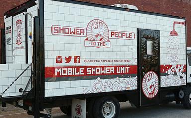 Man converts truck into mobile shower unit for homeless