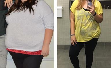 Woman loses almost half her body weight in less than a year
