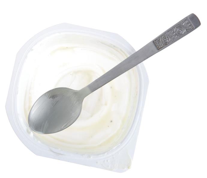 **Yoghurt** Most yoghurt contains bacteria called lactobacillus bulgaricus and streptococcus thermophilus which are added to milk and fermented.