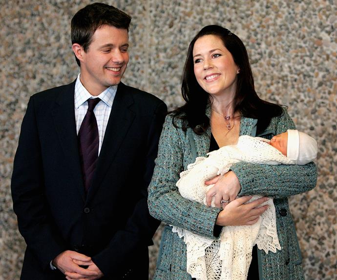 Prince Frederik and Princess Mary with their firstborn, Christian, born, October 15, 2005.