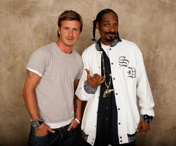 Snoop Dogg also adores David Beckham, who is more than happy to previews his new songs. "When I make my records, he's one of the first people I send the record to before it's done, even before the label get it," the rapper admitted.
