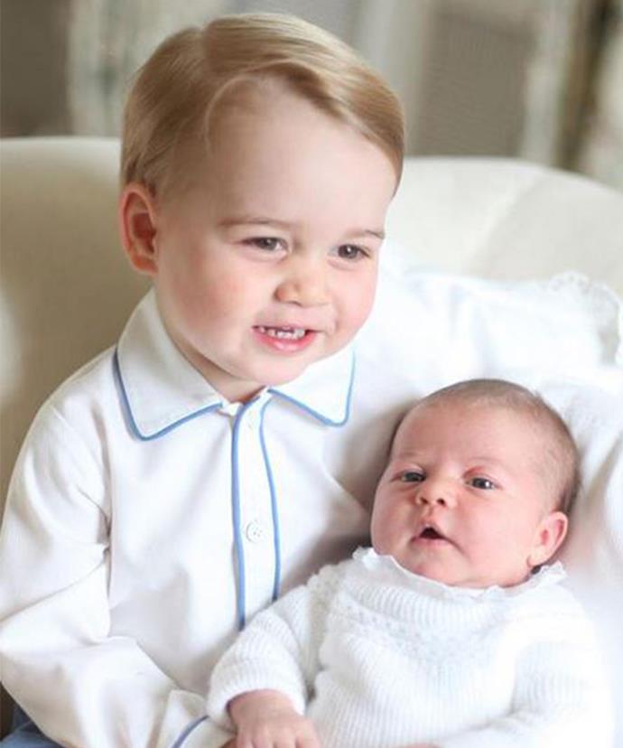 A proud big brother indeed! The Prince looked thrilled to be holding his little sister