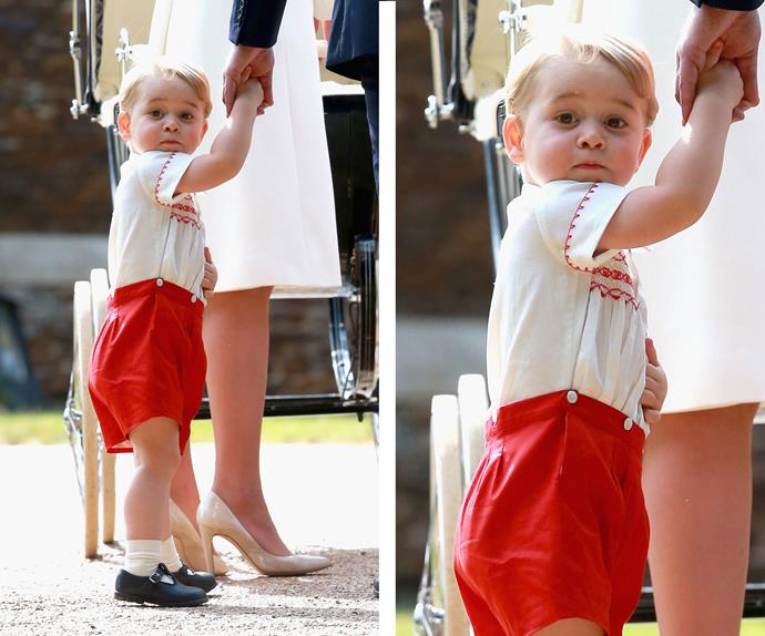 Prince George looked adorable as he captivated the crowd while taking his role as big brother very seriously!