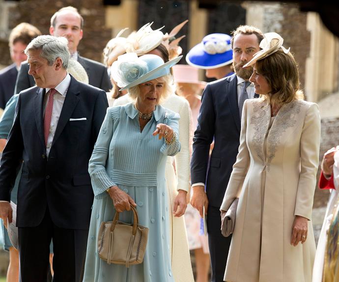Camilla, The Duchess of Cornwall has a chat to Catherine's mum Carole with the rest of the Middletons not far behind.