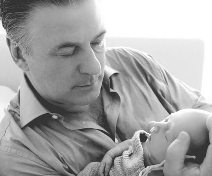 "Some of you need to be educated on the size of a newborn and the size of my husband. A newborn is really small, and Alec is a really big guy. So when you see a pic of the two of them together, keep this in mind," proud mum Hilaria Baldwin explained next to this crazy cute photo of Alec Baldwin with son Rafael.