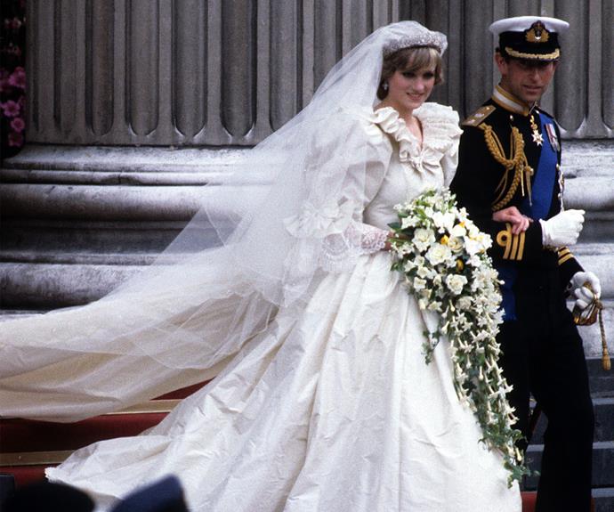 She was Lady Diana Spencer when she married Prince Charles in 1981. The world fell for the shy girl who glowed in a silk taffeta gown designed by David and Elizabeth Emanuel.