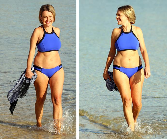 Looking healthy and happy,  Jac proudly flaunted off her age-defying physique as she strutted her stuff through the crystal clear water.