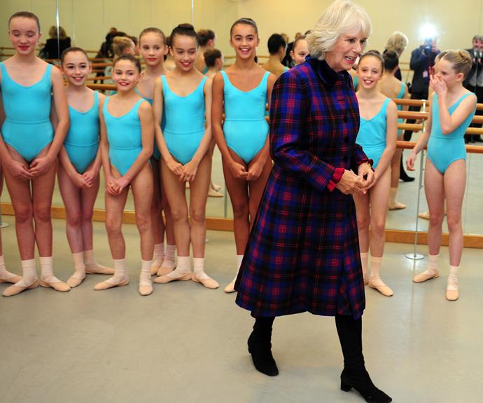 These girls might be laughing at Camilla’s fabulously retro plaid outfit now, but one day she’ll be Queen and then they’ll be sorry!