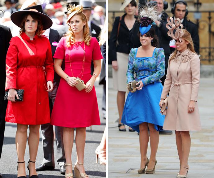 Princess Eugenie and Beatrice often cop a lot of the royal heat when it comes to fashion faux pas, but their daring gowns and eye-catching head-wear consistently give us life!