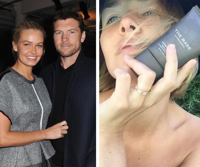 We are yet to see any wedding photos from Lara Bingle and Sam Worthington's reported wedding from December last year. But the mum to baby Rocket has shown us a glimpse of the ring. In her latest Instagram selfie, the 28-year-old  flashed a stunning diamond pave Cartier Love band worth over $15,000.