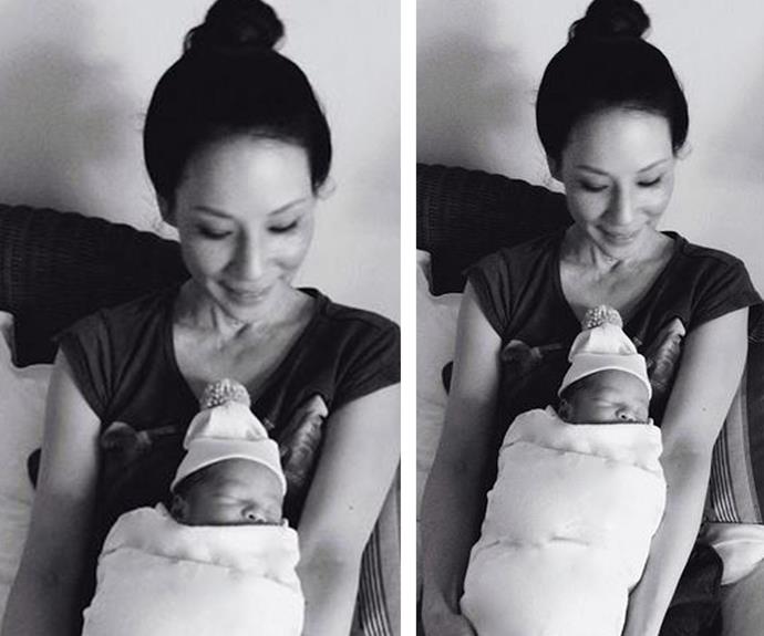 After surprising the world [with her baby news last week](http://www.womansday.com.au/celebrity/hollywood-stars/lucy-liu-has-become-a-mother-13512) Lucy Liu shared this stunning pic on social media, writing, "Rockwell and I so appreciate all your warm wishes!"