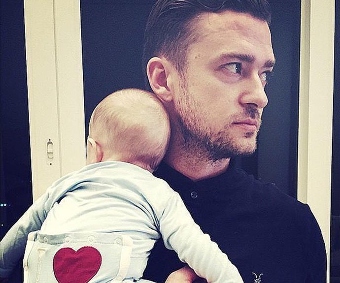 Justin Timberlake with his sweet first-born, Silas.