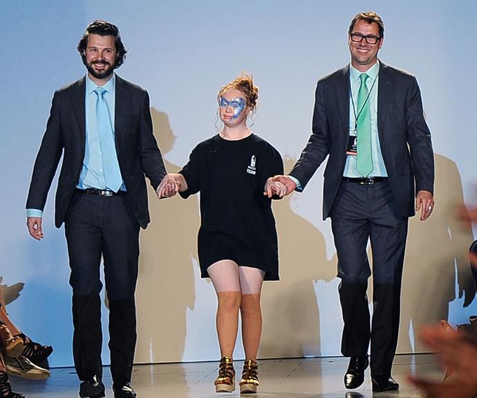 Madeline walked with designers Hendrik Vermeulen and Jean-Daniel Meyer-Vermeulen at the end of the show.