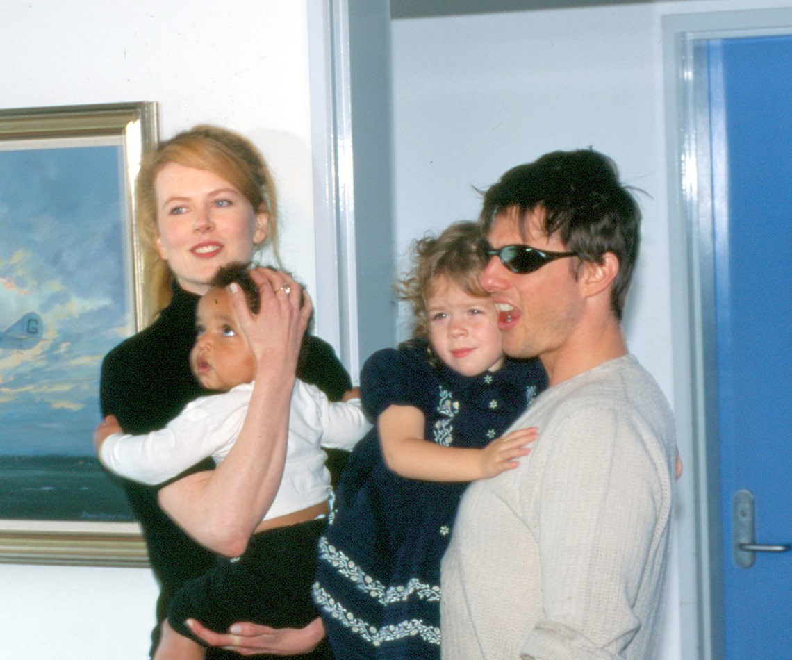 Way back when: Tom Cruise and his then-wife, Nicole Kidman, spend time with their children Connor and Isabella in 1996. During their marriage, the couple adopted their two children.