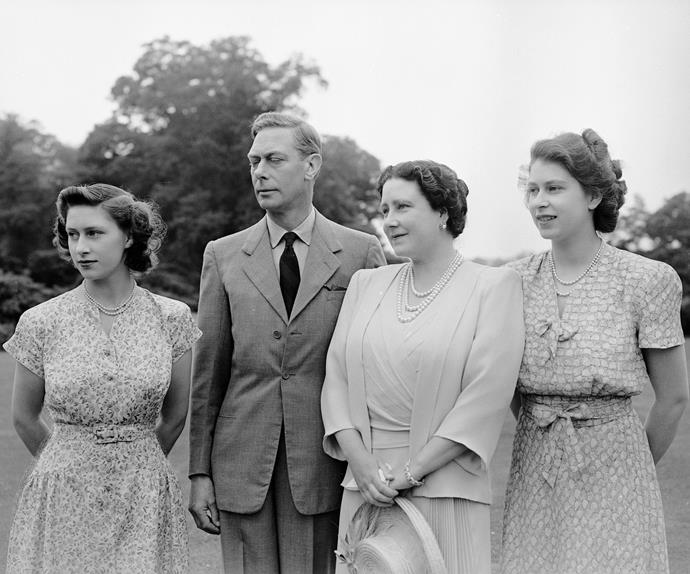 An unbreakable bond: Along with her sister, Princess Margaret lived a wonderful life as little girls, but it changed forever when her father, with whom she shared a close relationship with, reluctantly and unexpectedly became King after his brother abdicated from the throne. Here, King George and Queen Elizabeth spend time with their daughters at the Royal Lodge in Windsor in 1946.