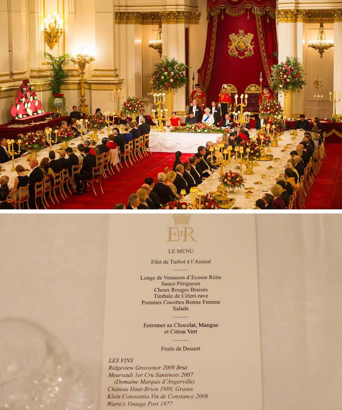 The royals shared their exquisite menu on their social media.