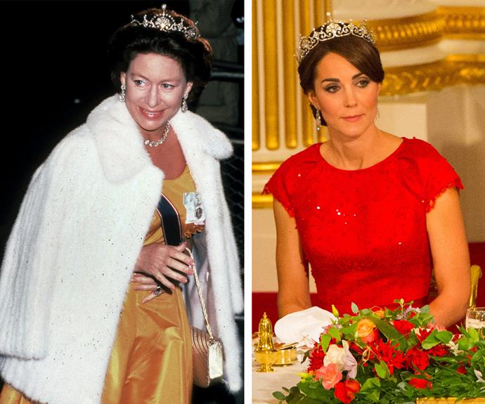 The Papyrus/Lotus Flower tiara was the Queen Mother's and a personal favourite for Princess Margaret, Countess of Snowdon.