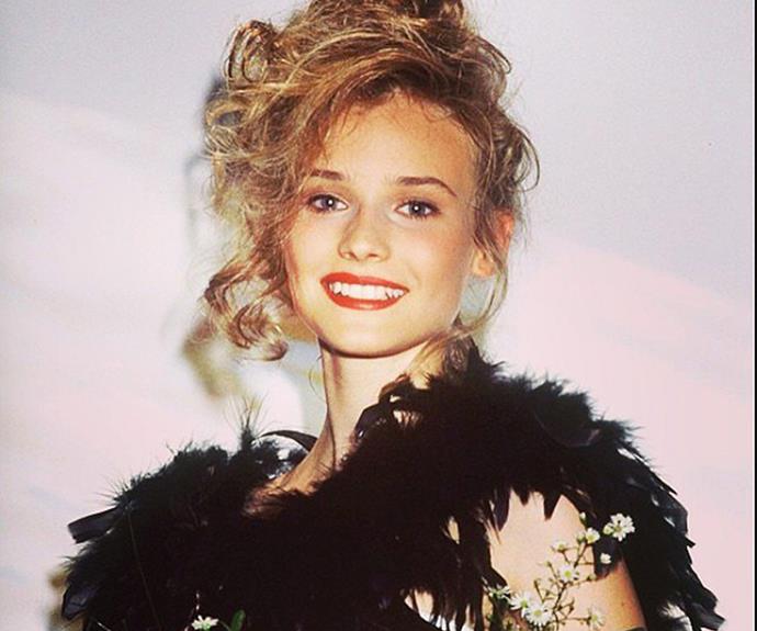 Diane Kruger shared this brilliant insight to her teen years. "This is me at 15, winning the 'Look of the Year modeling award in Germany'...HOW you might ask ? I really don't know . . . maybe that year baby face with too much make up and crooked teeth was in style ? Maybe they were playing a cruel joke on me ?? Whoever picked me . . . thanks for the Vespa I won and the life that opened up to me !!!! All you awkward looking girls out there !!!! SOMEONE thinks you're pretty !!!"