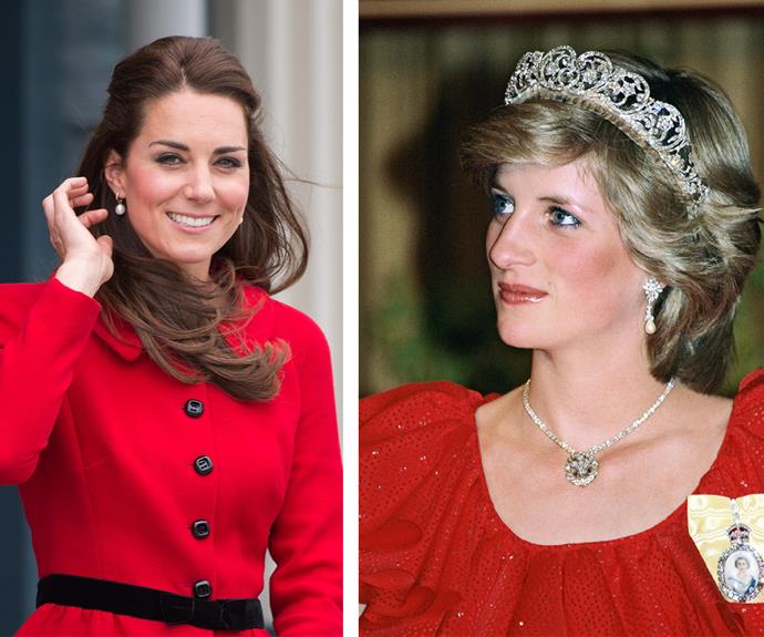 What's an official visit without a touch of glamour? Catherine and Diana both have regal elegance in spades.