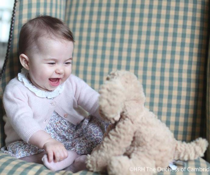 The adorable six-month-old lit up the camera thanks to a very familiar photographer, her mummy!