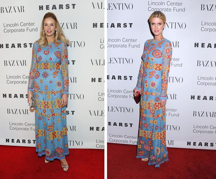 Dee Ocleppo and Nicki Hilton literally wore the same Versace dress at the same event honouring Versace… awkward.