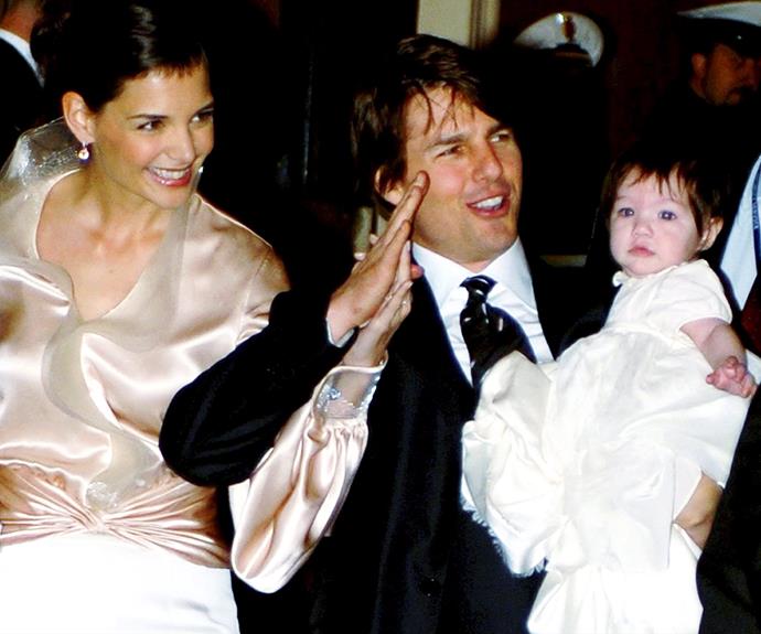 Tom with Katie and Suri at their 2006 nuptials.