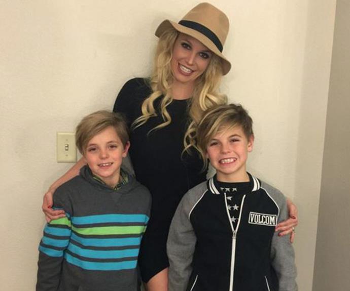 The proud mama shared the snaps of her sons Sean Preston, 10, and Jayden James, 9 via Instagram as she gears up for her Vegas residency following a short break over Christmas.